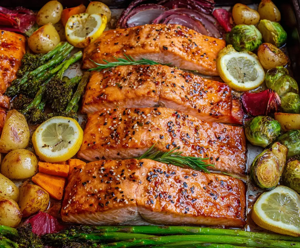Easy Maple Glazed Sheet Pan Salmon
