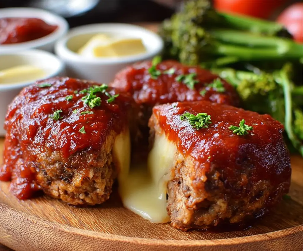 Delicious mini meatloaves topped with fresh herbs on a rustic plate, perfect for a satisfying family dinner.