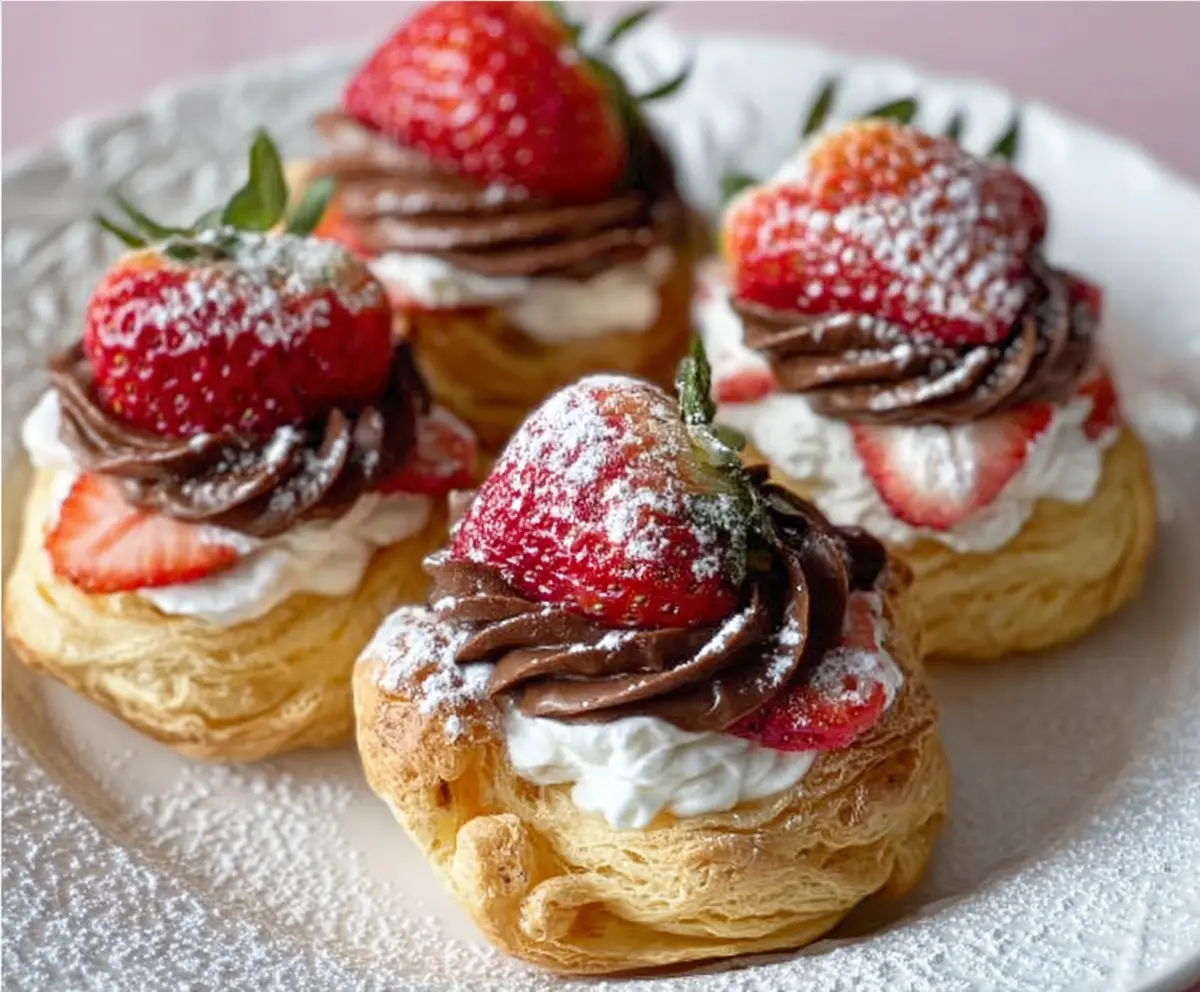 Easy Nutella Strawberry Cream Puffs