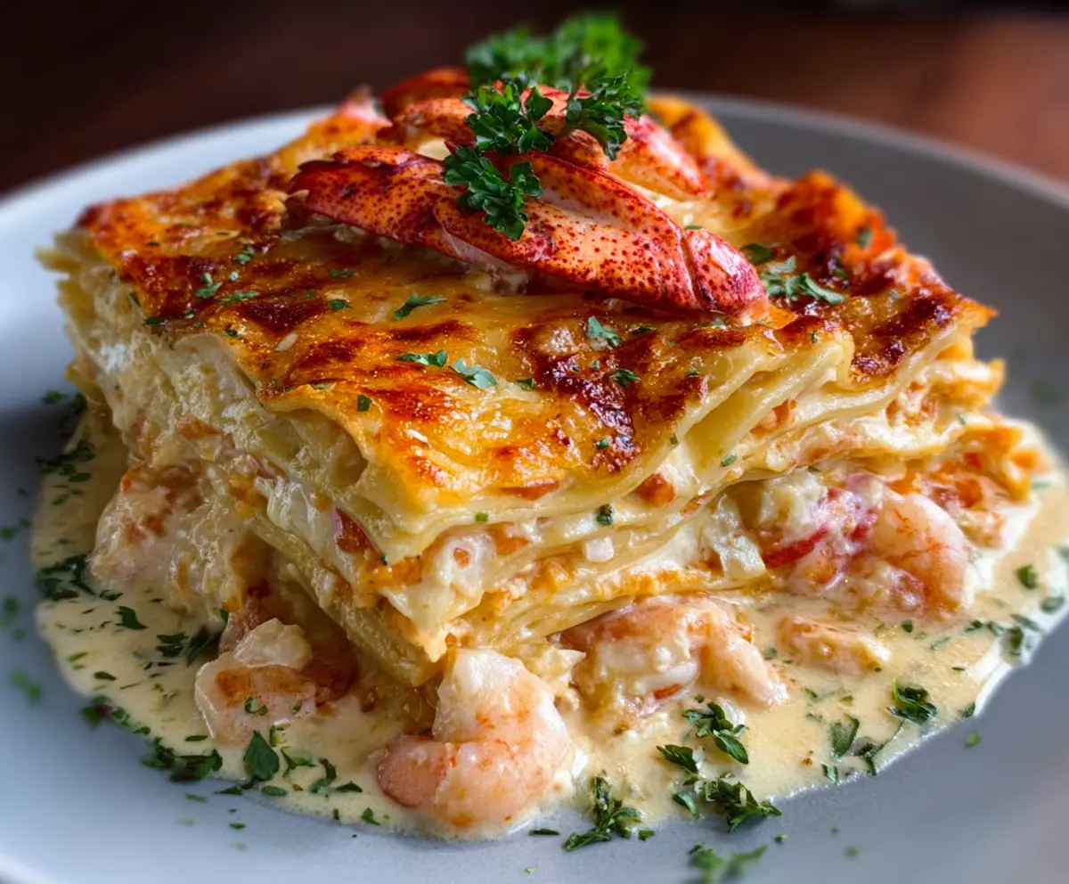 Creamy Lobster & Shrimp Seafood Lasagna