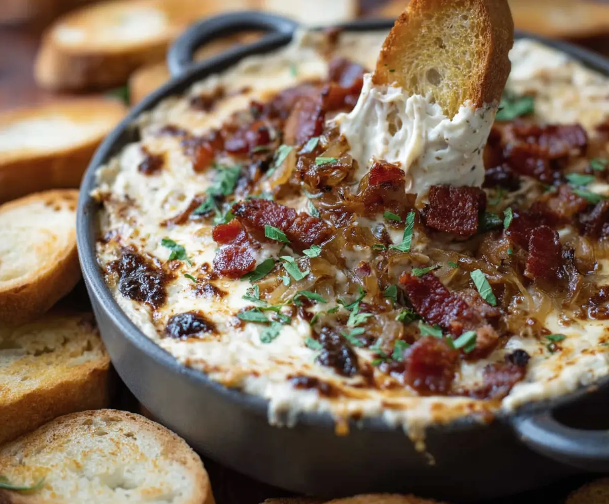 Best Caramelized Onion Bacon Dip