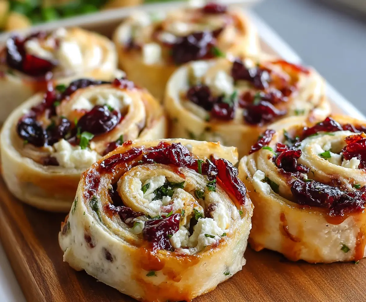 Easy Cranberry Feta Pinwheels - Game Day Snack