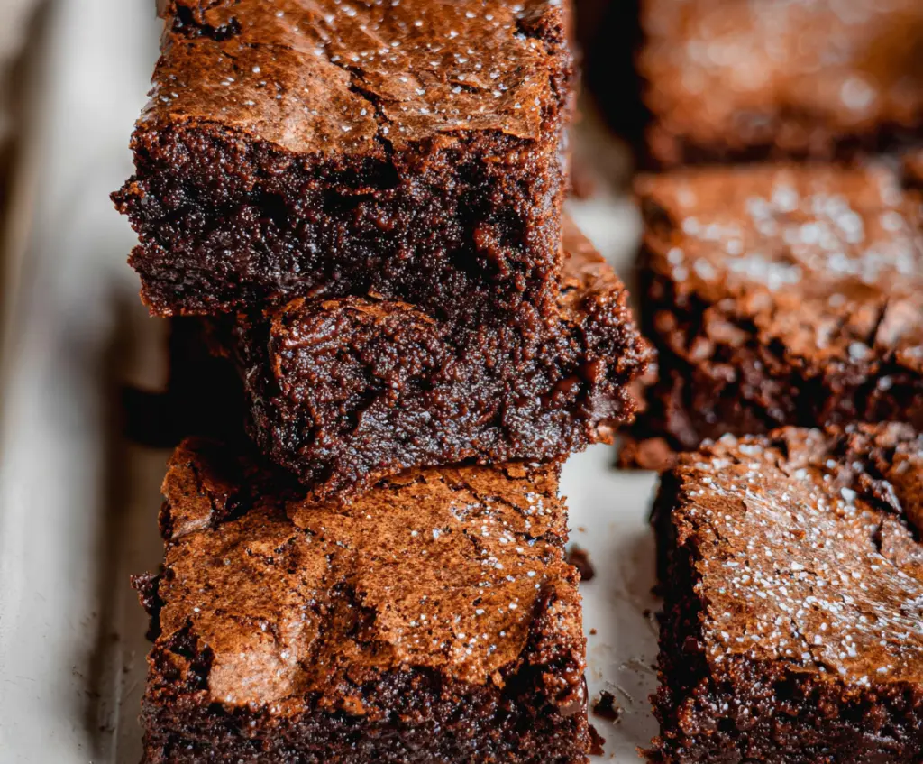 Delicious homemade sourdough discard brownies with fudgy texture and rich chocolate flavor