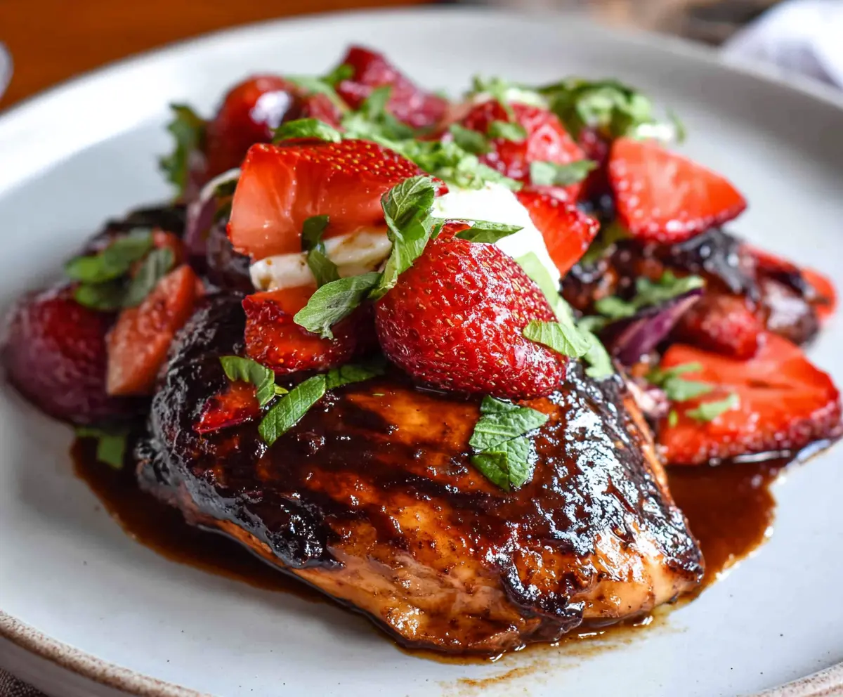 Sweet Balsamic Glazed Chicken with Strawberries