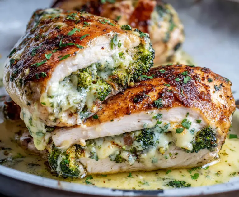 Broccoli stuffed chicken breast