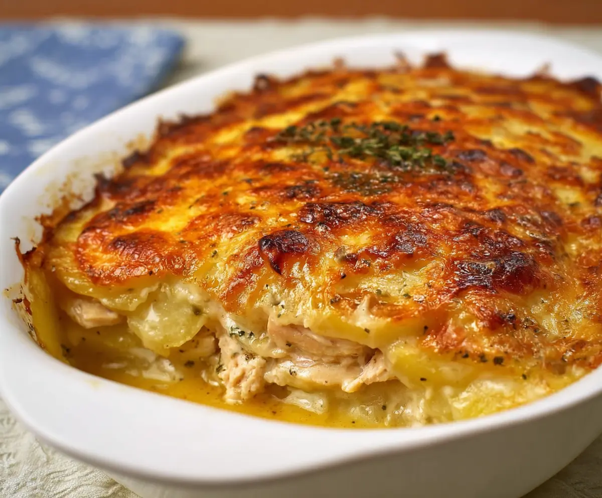 Easy Cheesy Chicken & Potato Bake