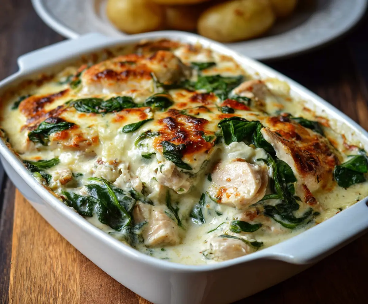 Easy Chicken and Spinach Casserole