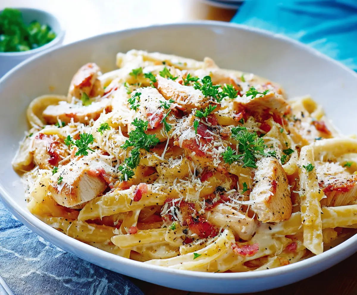 Creamy Chicken Carbonara Pasta