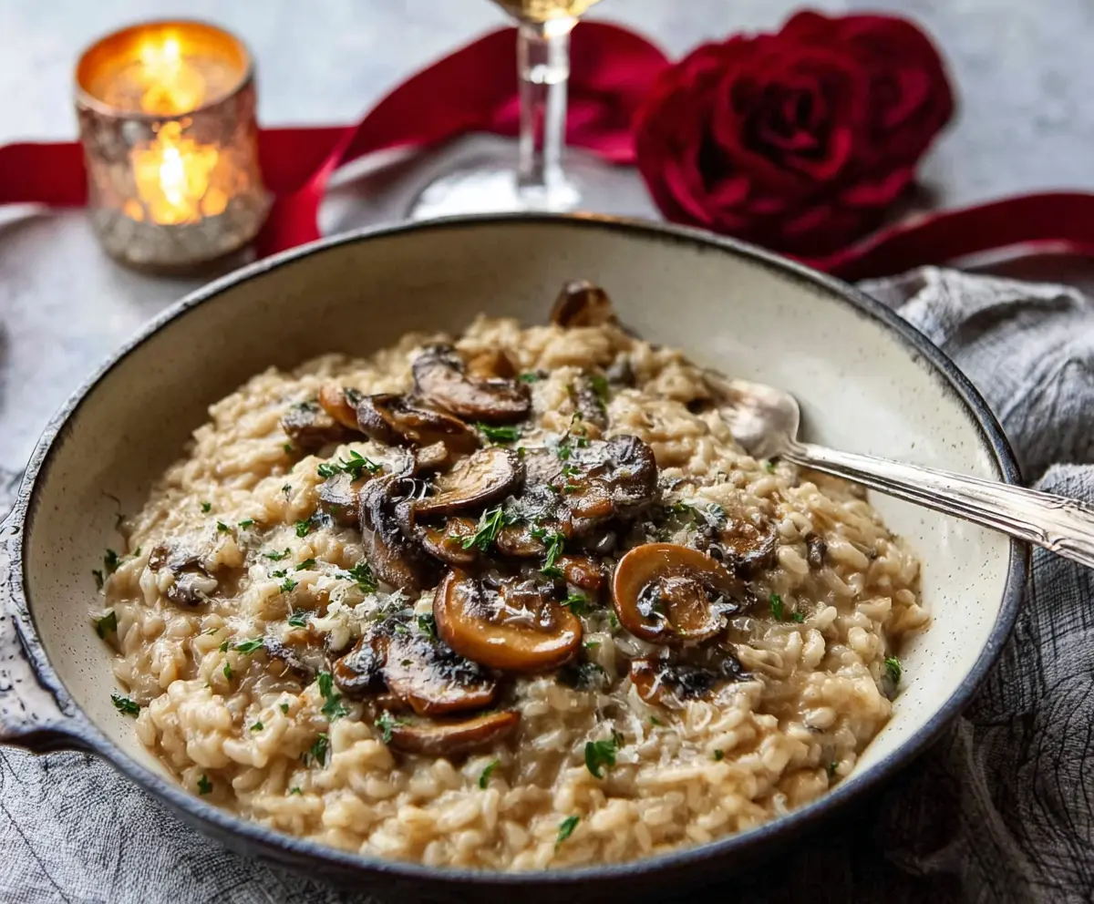 Easy Creamy Mushroom Risotto for Two