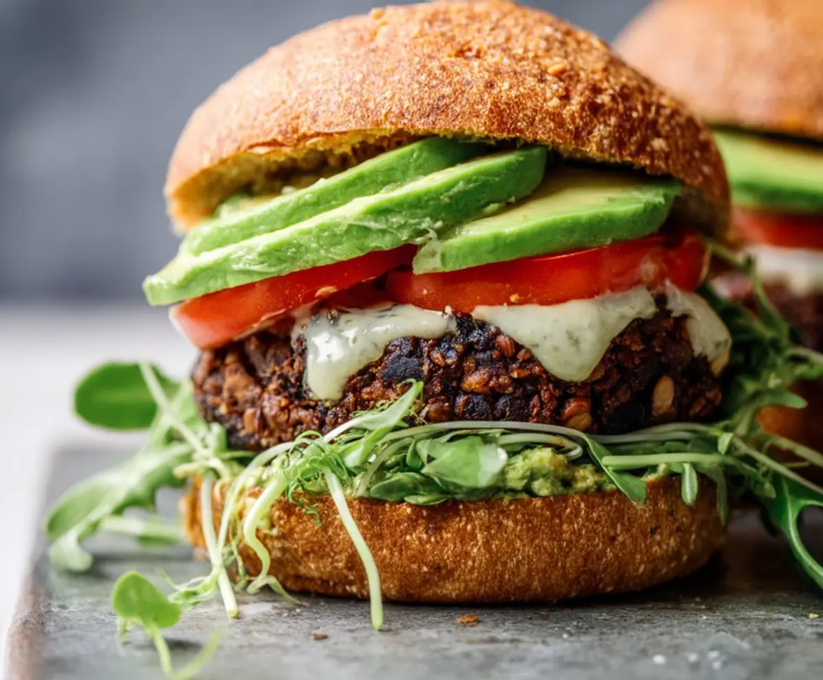 Tasty Green Goddess Black Bean Burger
