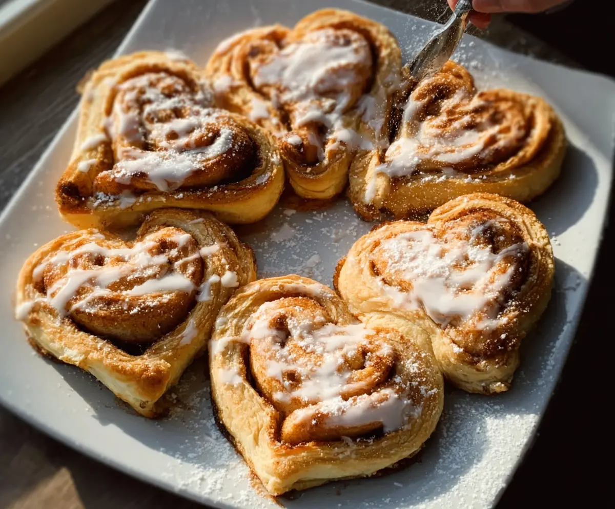 Heart-Shaped Cinnamon Rolls for Valentines