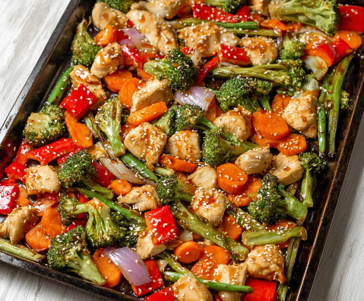 Easy Sheet Pan Sesame Chicken & Veggies