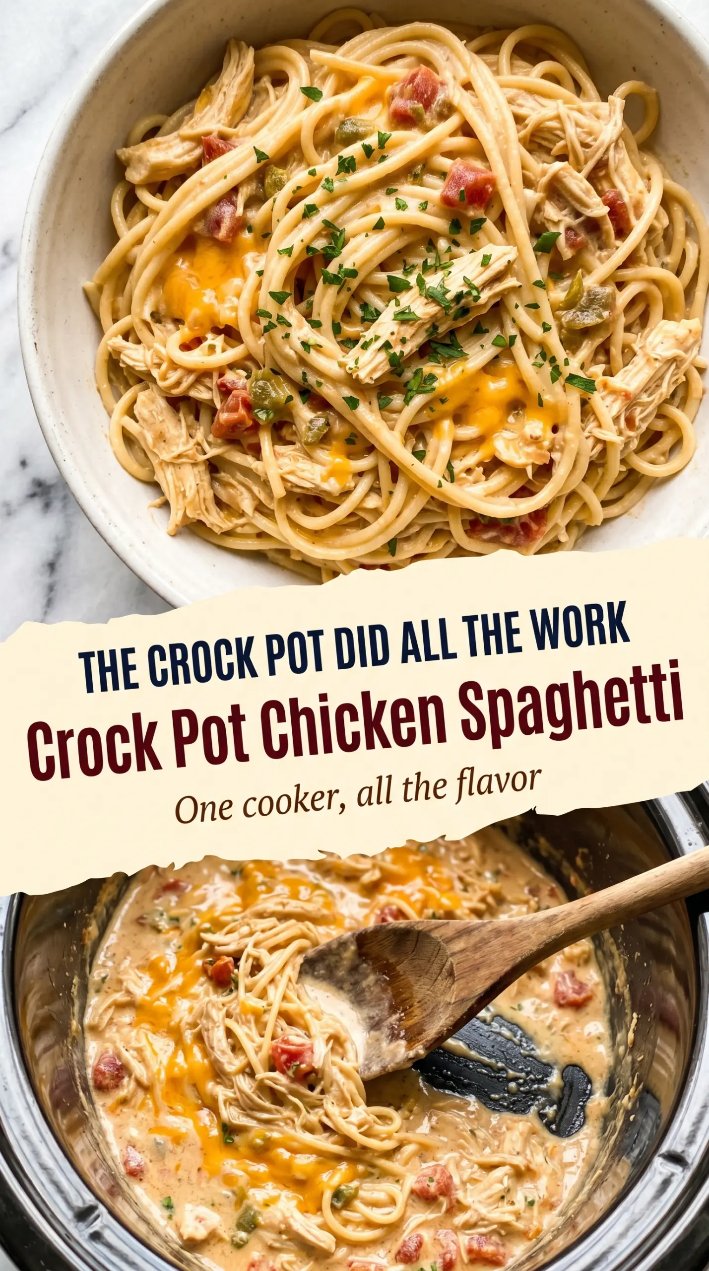 Crock Pot Chicken Spaghetti