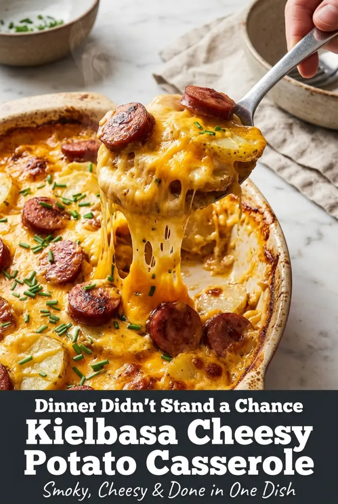 Kielbasa Sausage Cheesy Potato Casserole