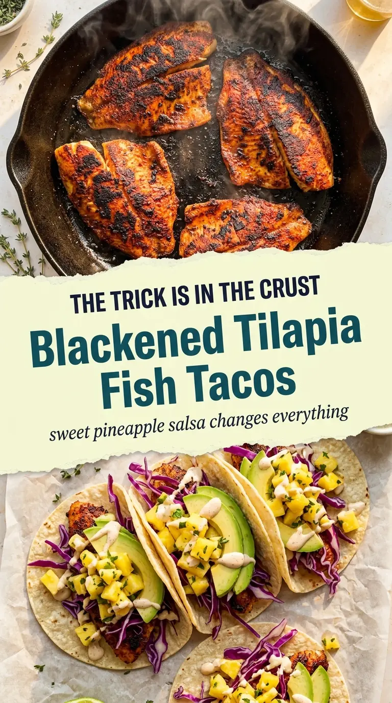 Blackened Tilapia Fish Tacos With Pineapple Salsa smoky, zesty, colorful