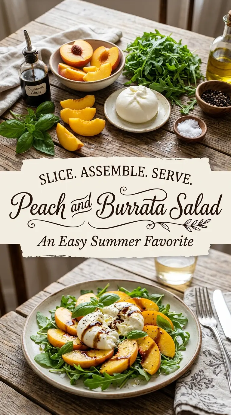 Peach and Burrata Salad fresh creamy summer