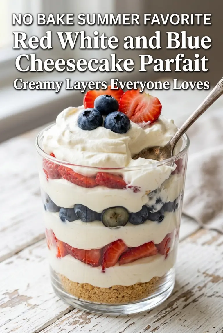 Red White and Blue Cheesecake Parfait