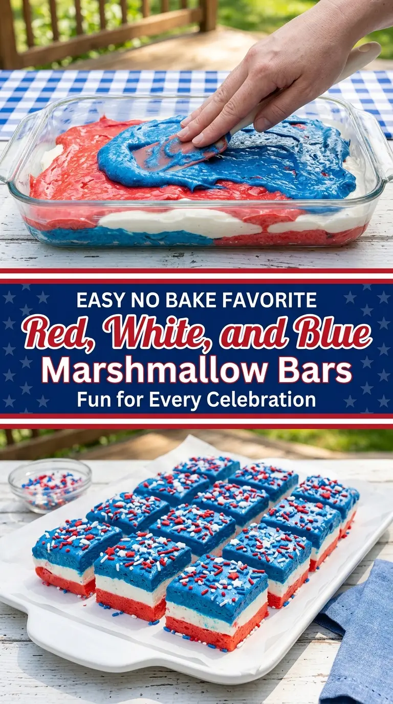 Red, White, and Blue Marshmallow Bars