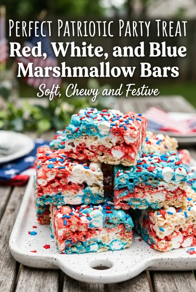 Red, White, and Blue Marshmallow Bars