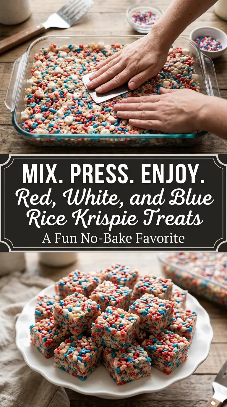 Red, White, and Blue Rice Krispie Treats