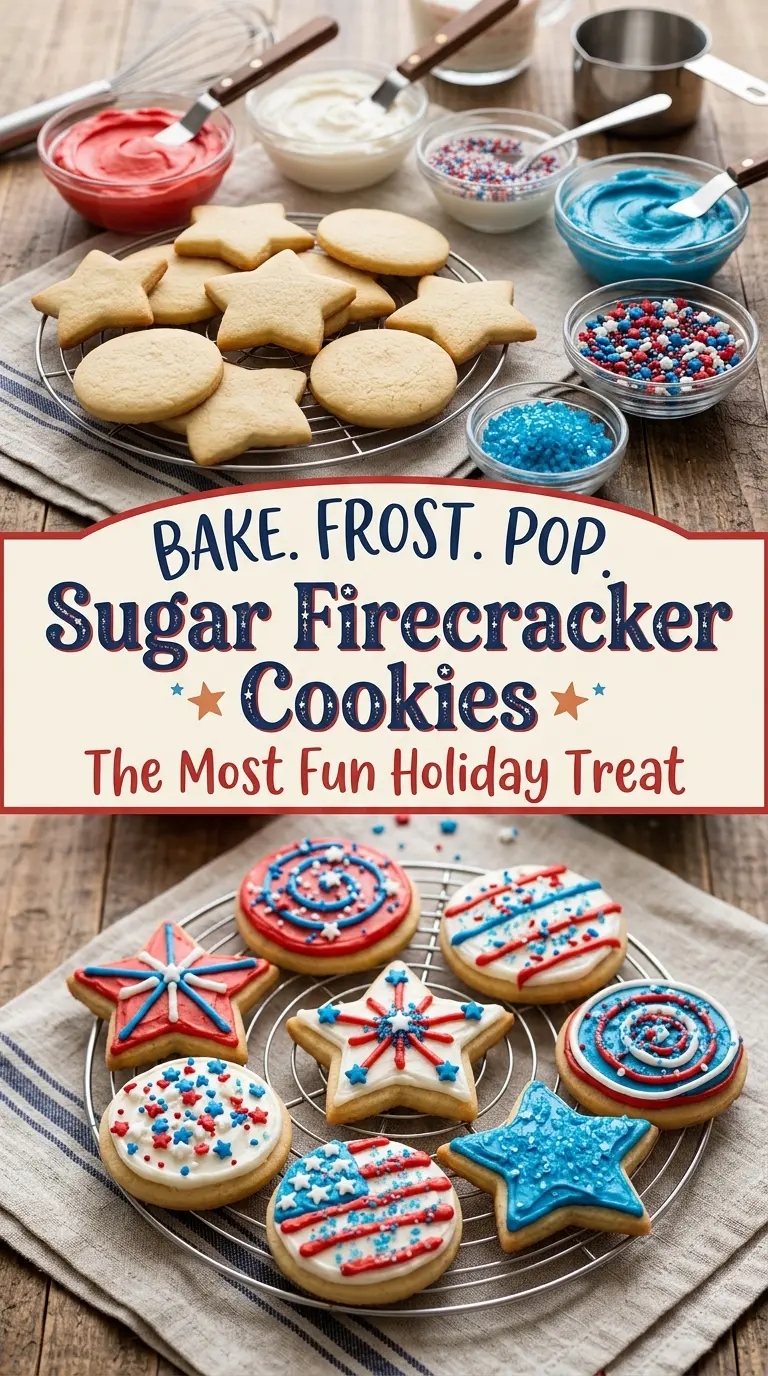 Sugar Firecracker Cookies with Popping Candy colorful festive