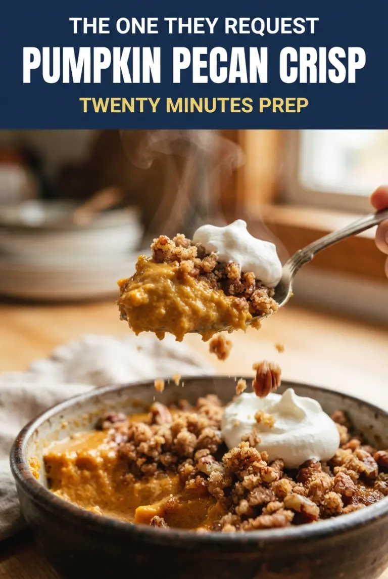 Warm Maple Pumpkin Crisp with Brown Sugar Pecan Topping