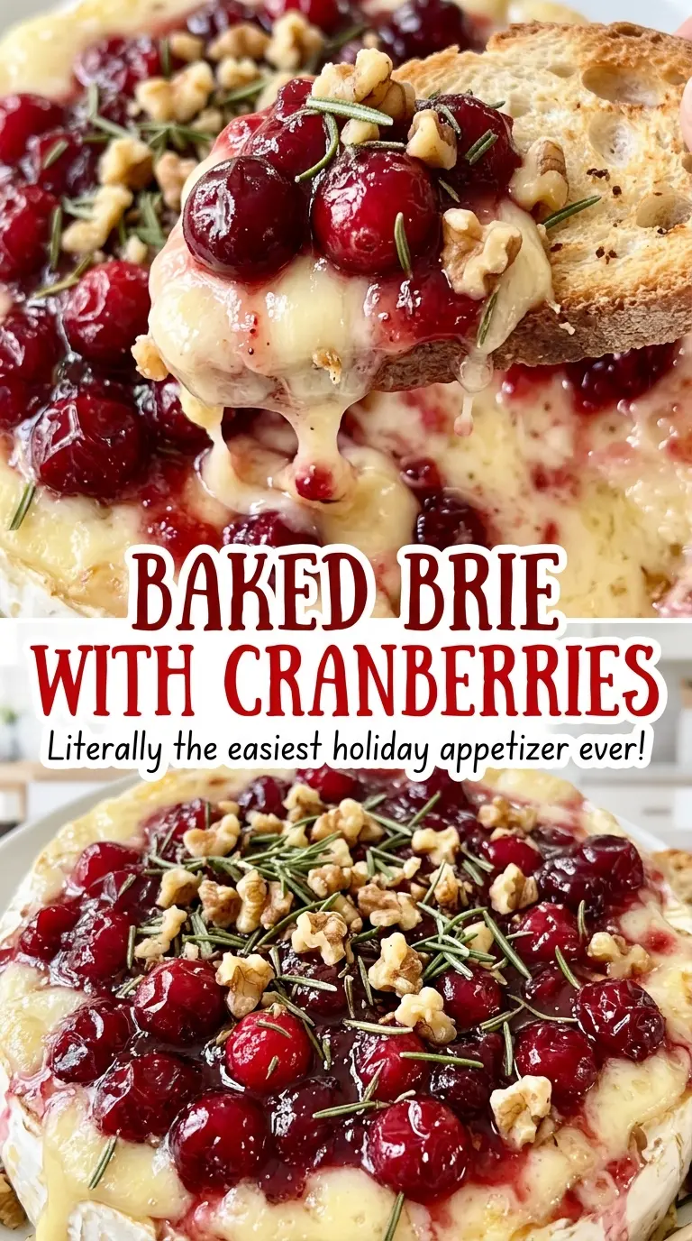 Baked Brie with Cranberries soft cheese and fruit