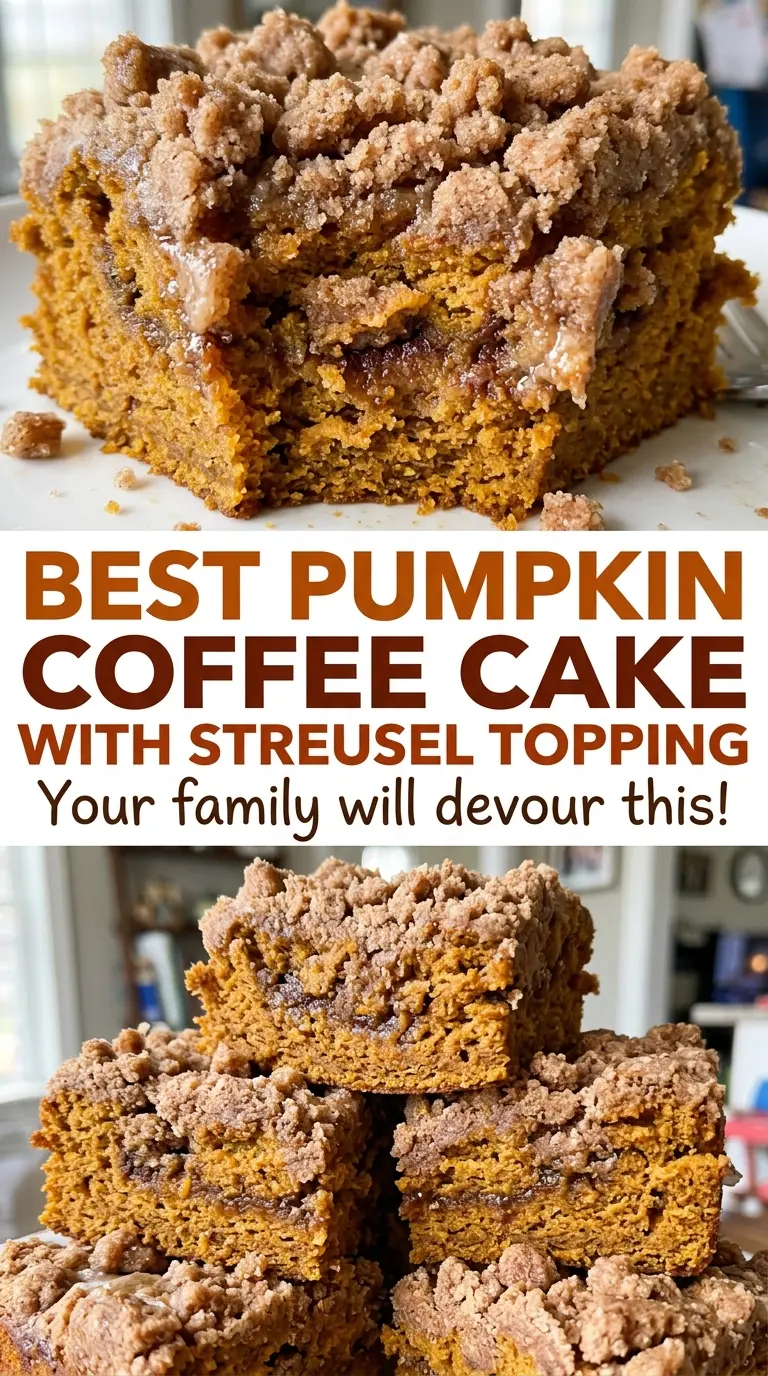 Best Pumpkin Coffee Cake with Streusel Topping tender spiced crumb