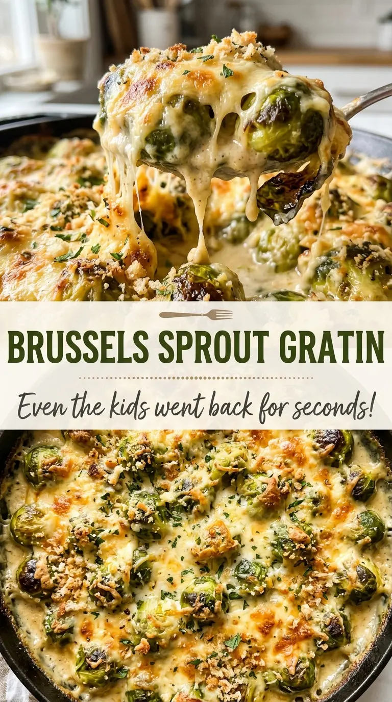 Brussels Sprout Gratin with crisp golden panko