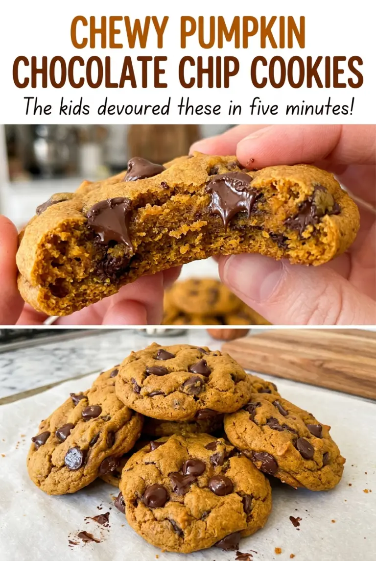 Chewy Pumpkin Chocolate Chip Cookies (Easy Fall Dessert)