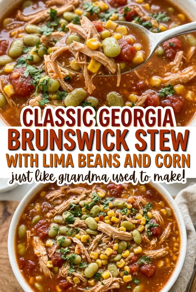 Classic Georgia Brunswick Stew with Lima Beans and Corn