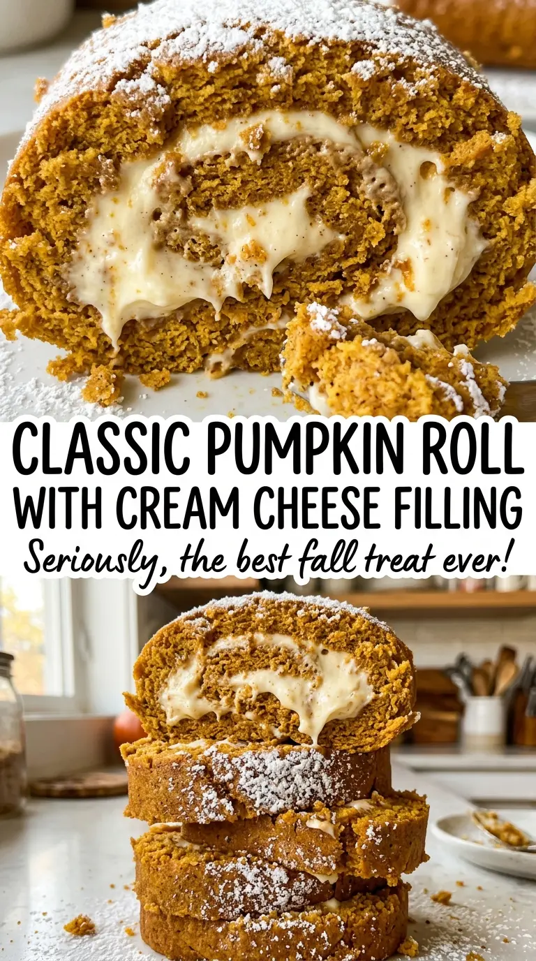 Classic Pumpkin Roll with Cream Cheese Filling creamy spiral slices