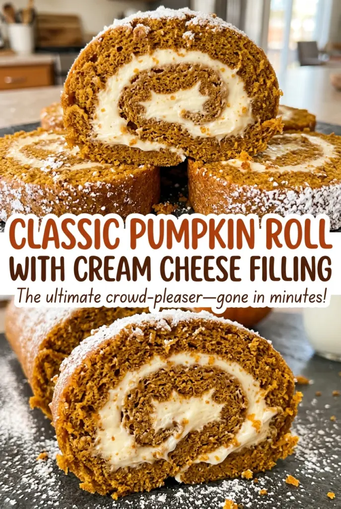 Classic Pumpkin Roll with Cream Cheese Filling
