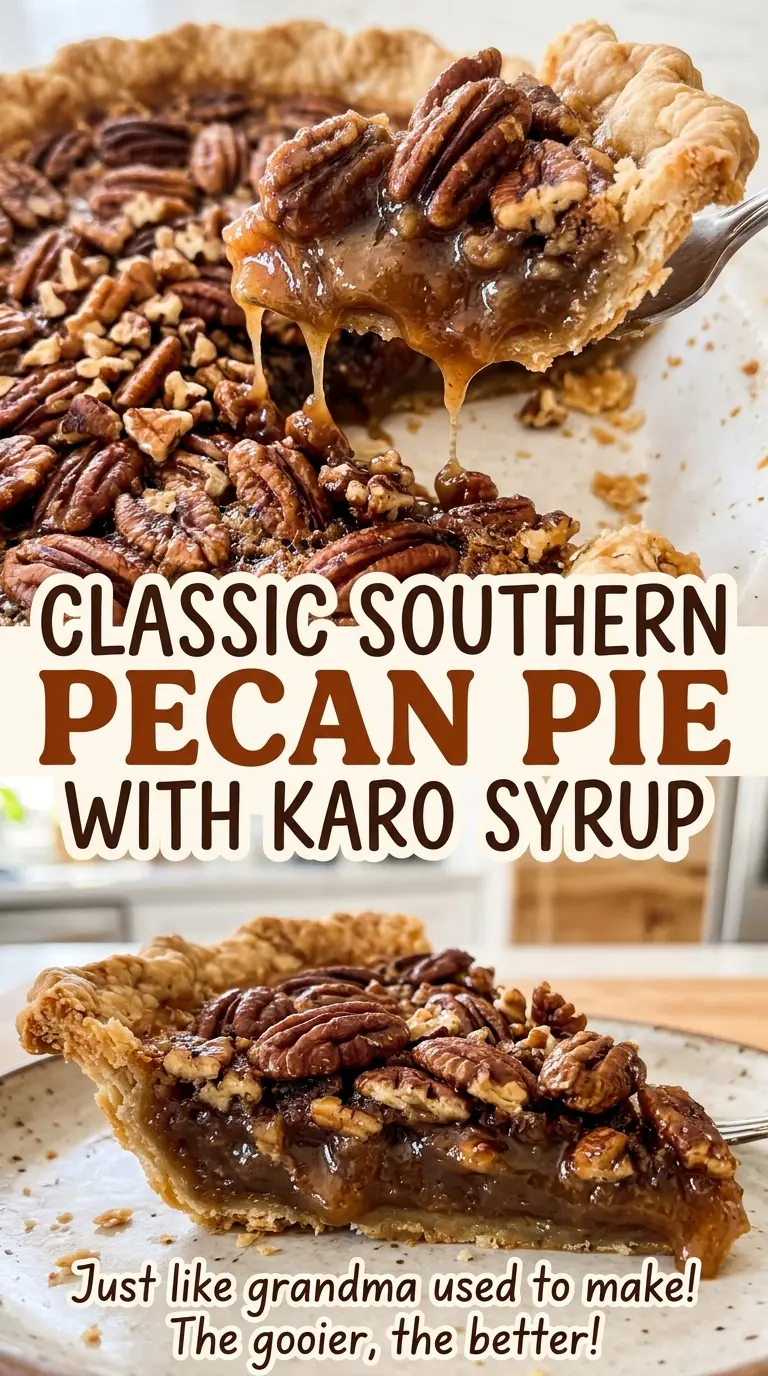 Classic Southern pecan pie with toasted pecans