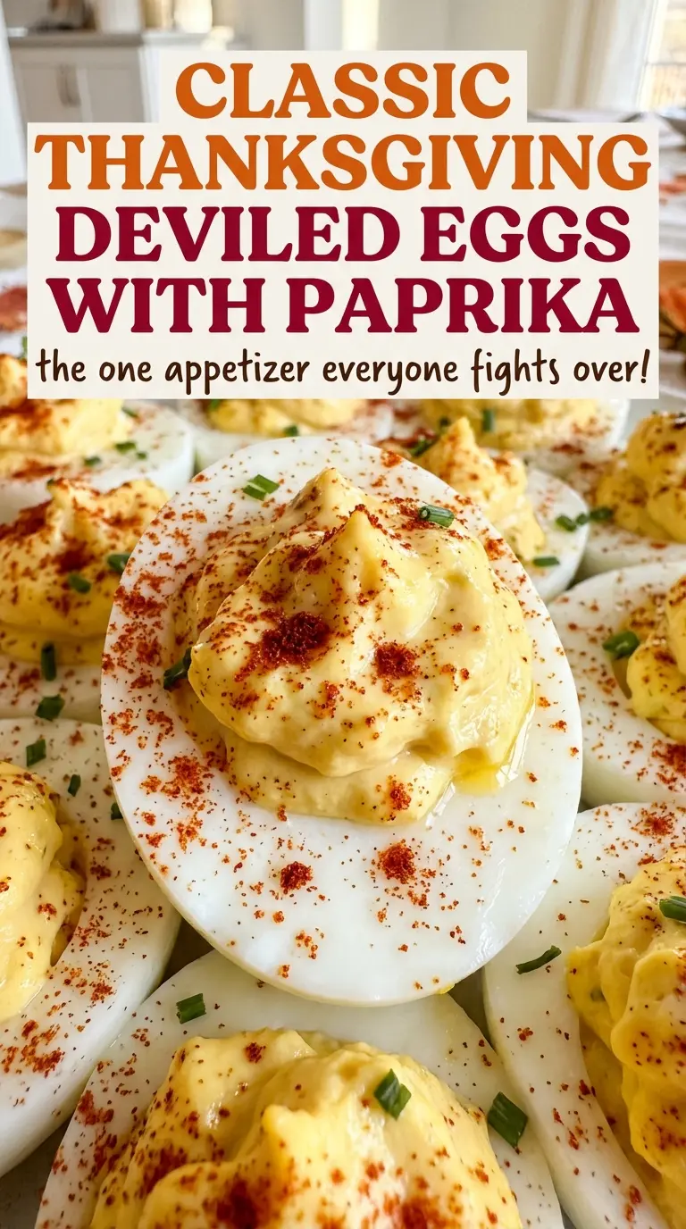 Classic Thanksgiving Deviled Eggs with Paprika, creamy smooth filling
