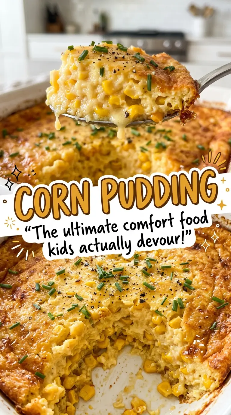 Corn pudding tender golden edges