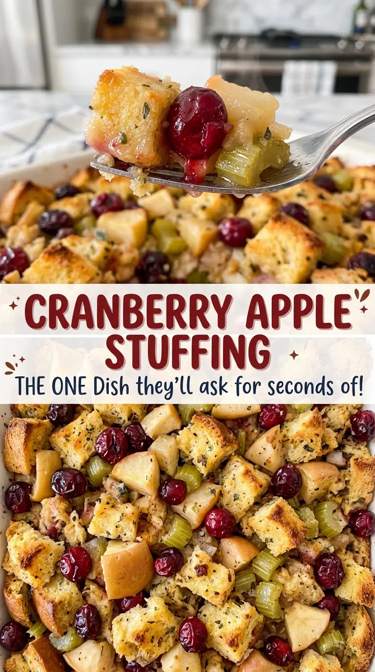 Cranberry Apple Stuffing with savory fruit