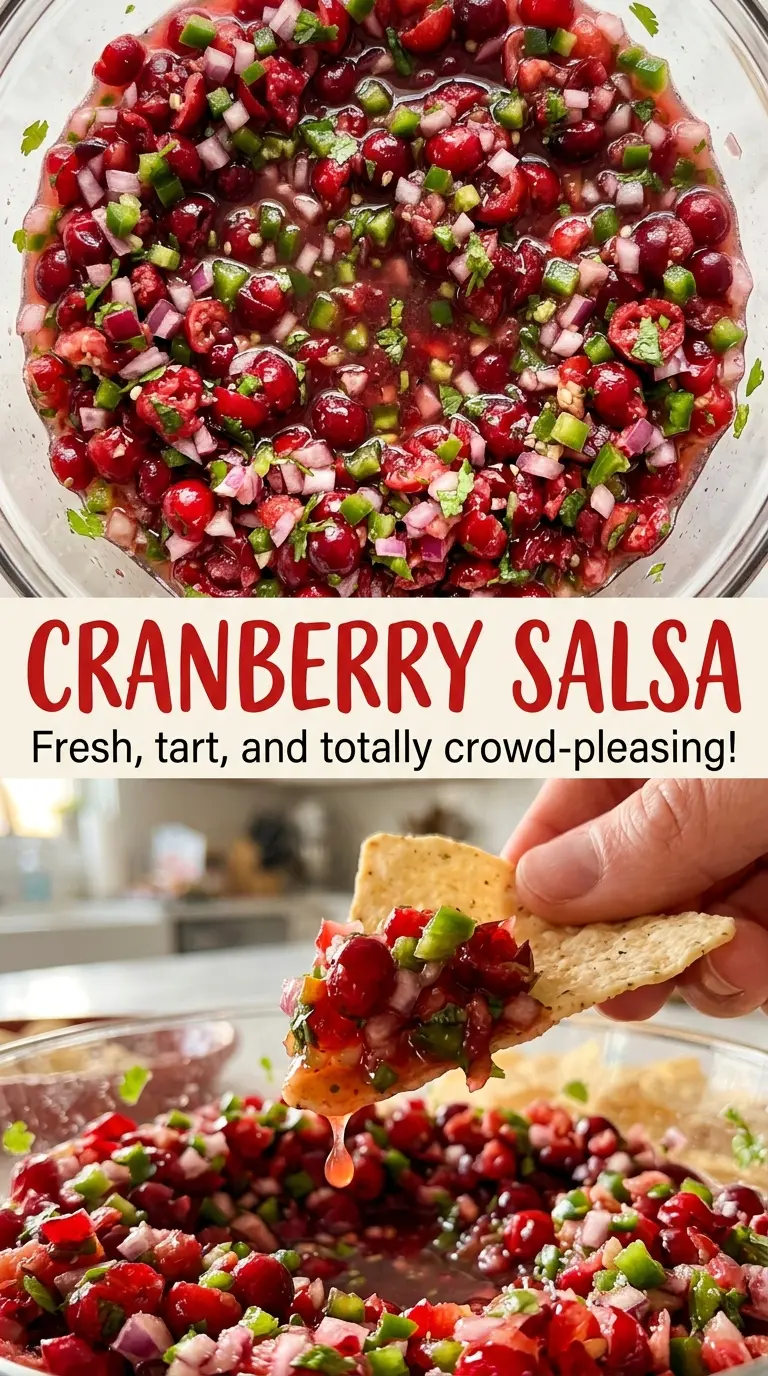 Cranberry salsa, ruby red and chunky