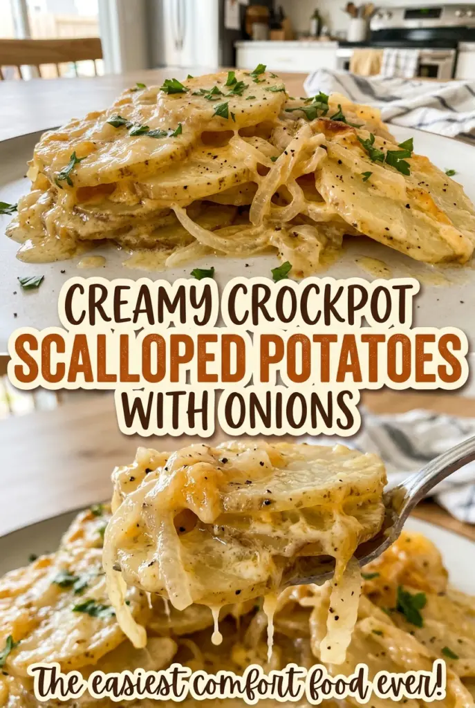 Creamy Crockpot Scalloped Potatoes with Onions