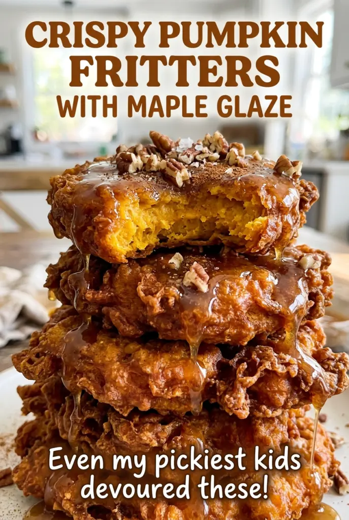 Crispy Pumpkin Fritters with Maple Glaze
