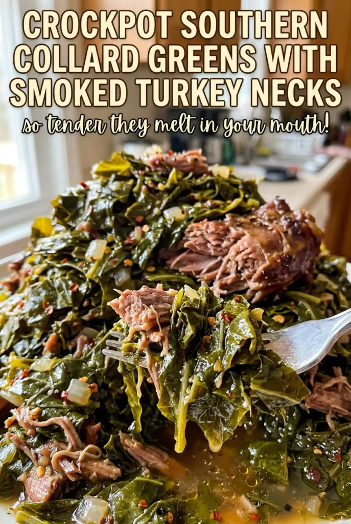 Crockpot Southern Collard Greens with Smoked Turkey Necks