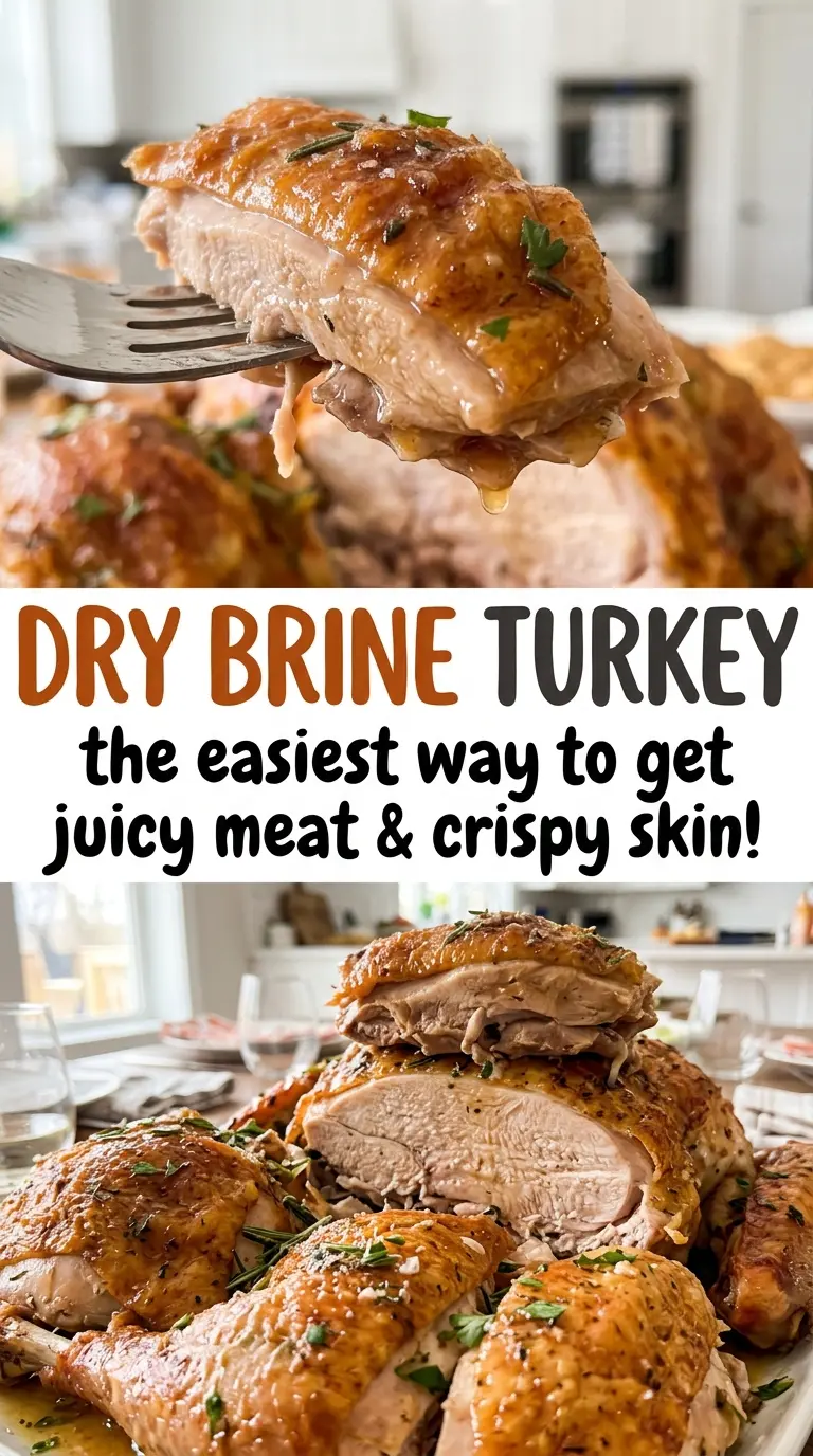 Dry brine turkey with lemon thyme aromatics