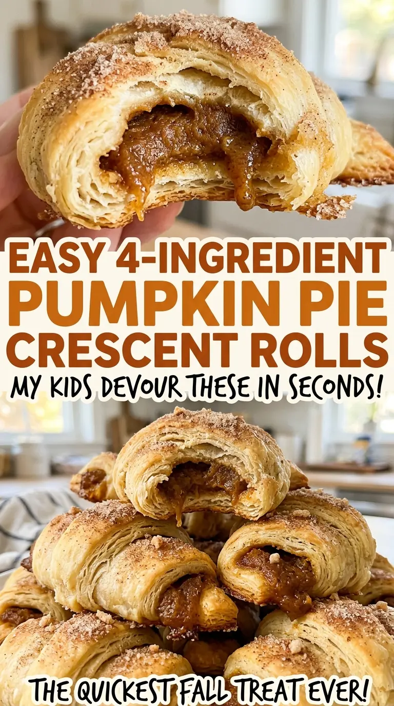 Easy 4-Ingredient Pumpkin Pie Crescent Rolls spiced pumpkin