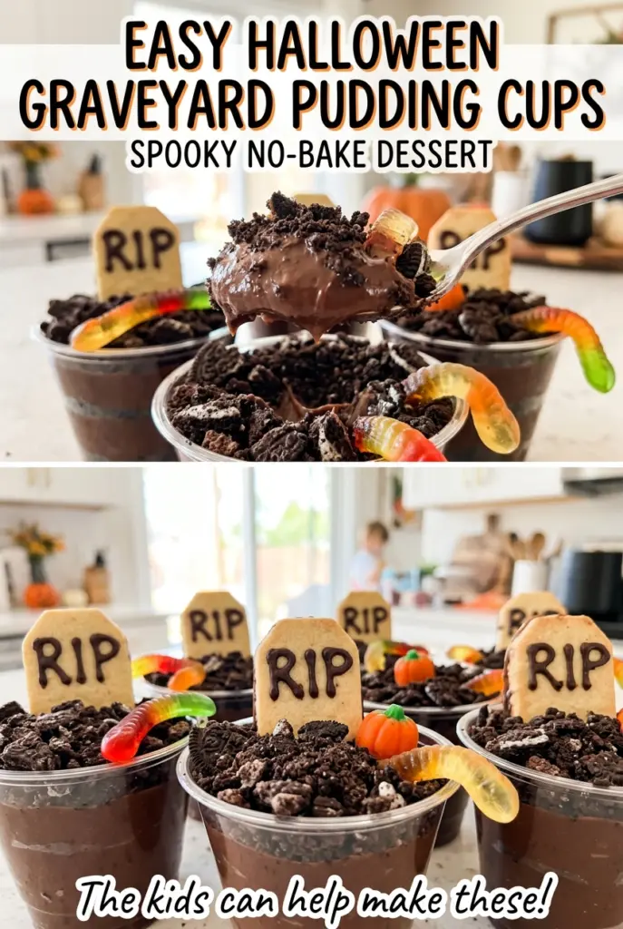 Easy Halloween Graveyard Pudding Cups: Spooky No-Bake Dessert