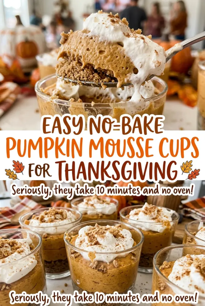 Easy No-Bake Pumpkin Mousse Cups for Thanksgiving