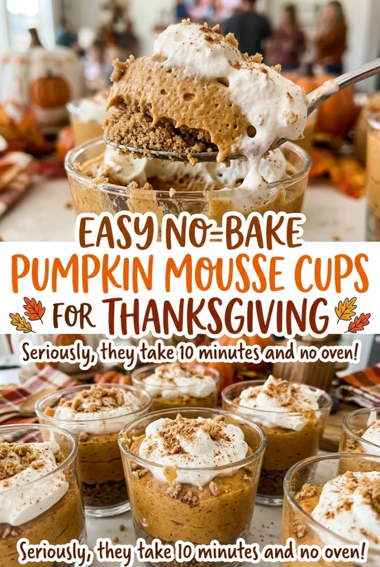 Easy No-Bake Pumpkin Mousse Cups for Thanksgiving