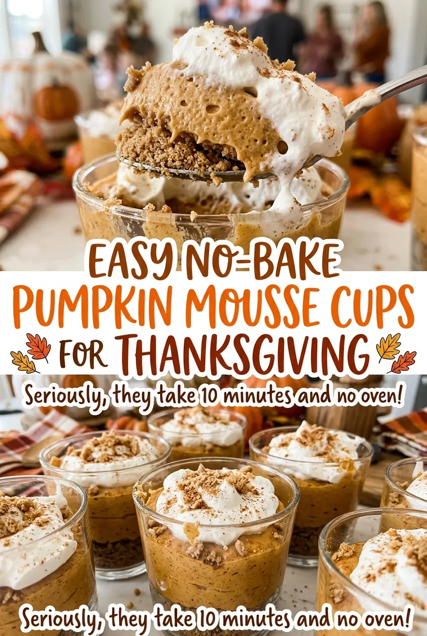 Easy No-Bake Pumpkin Mousse Cups, creamy spiced layers