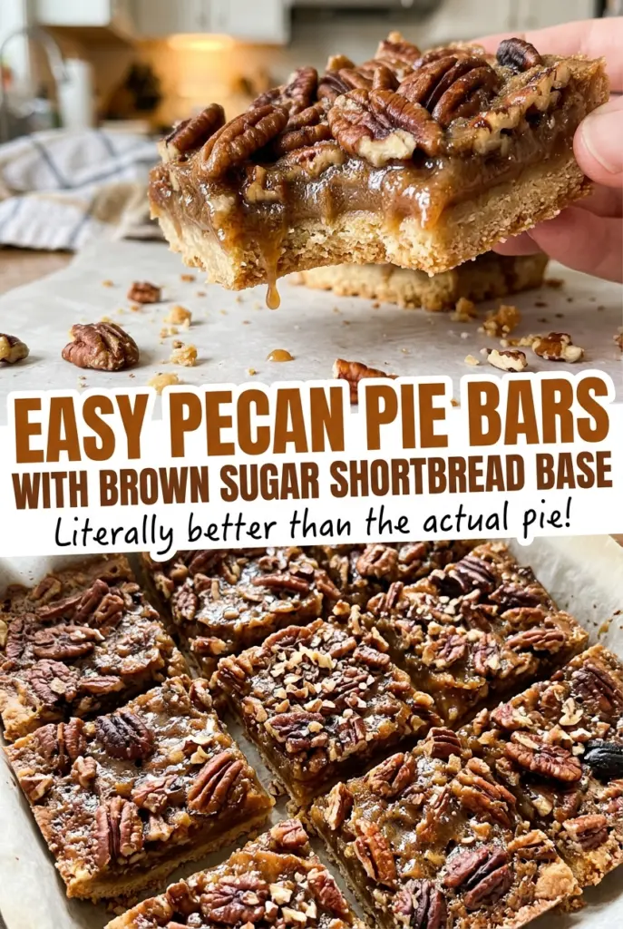 Easy Pecan Pie Bars with Brown Sugar Shortbread Base