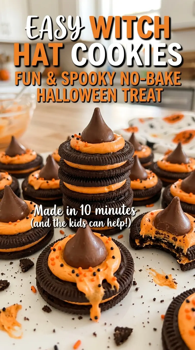 Easy Witch Hat Cookies, striped chocolate treats