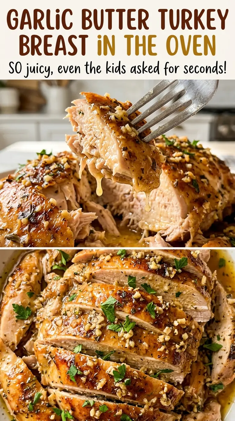 Garlic Butter Turkey Breast with savory herb butter